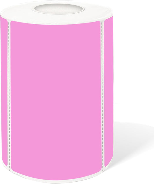 2×3 Inch Pink Removable Thermal Labels,Writeable,Removable,Thermally Printable,300 Sheets per Roll with Perforated Lines