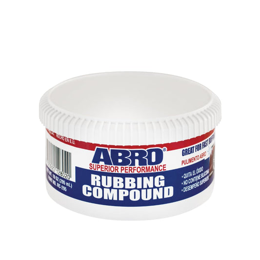ABRO Superior Performance Automotive Rubbing Compound for Oxidized Finishes, Buff, Shine, Smooth, & Clean, Scratch Remover for Vehicles, Boats, & Bikes - 10 oz.