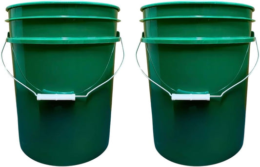 House Naturals 5 Gallon Premium HPDE Plastic Bucket - Made in USA Food Grade Storage Container, BPA Free All Purpose Pail (2, Dark Green)