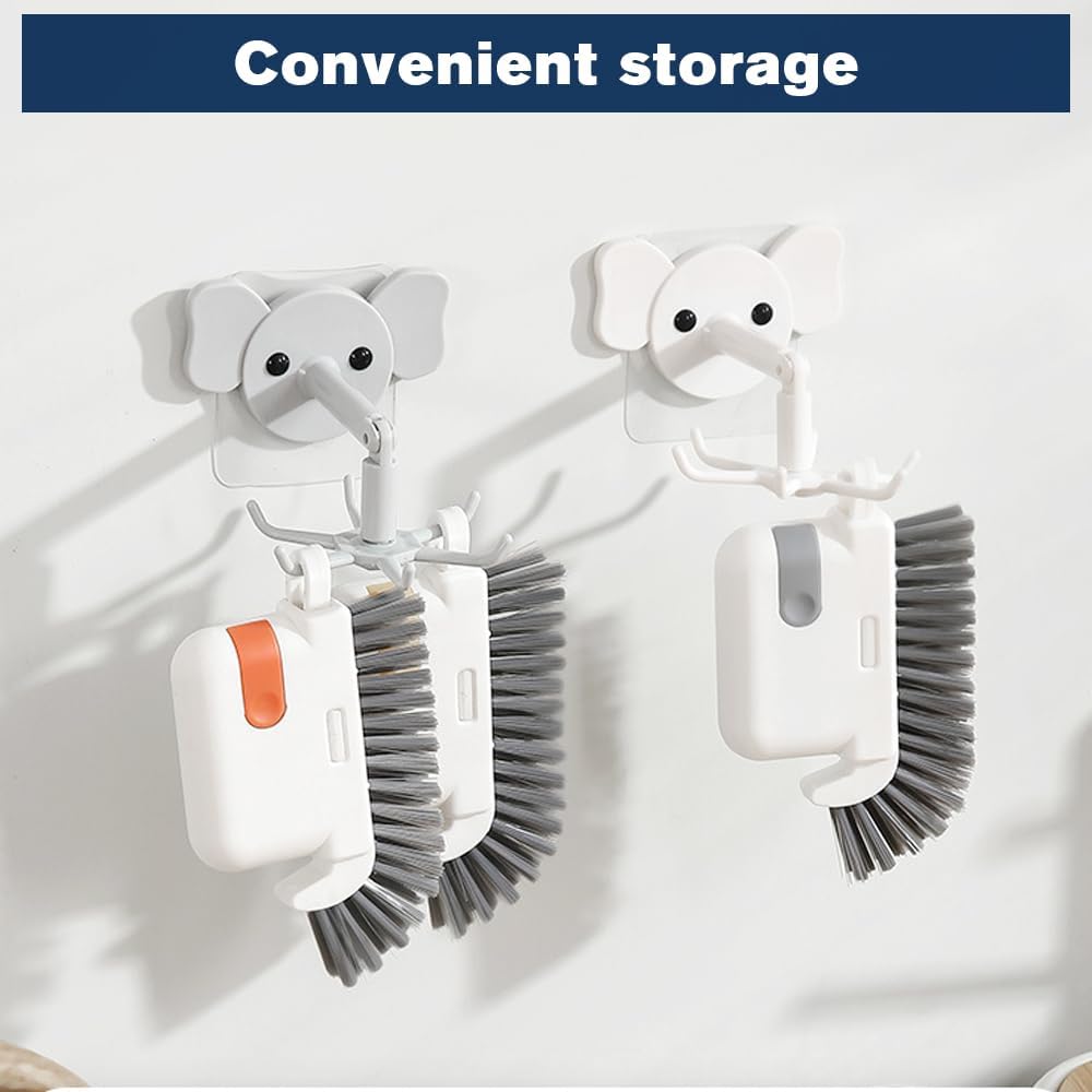 3 in 1 Groove Cleaning Brush, 2025 New Multifunction Window Track Cleaner Brush, Hanging Hard Bristle Cleaner Brushes for Kitchen (Orange)