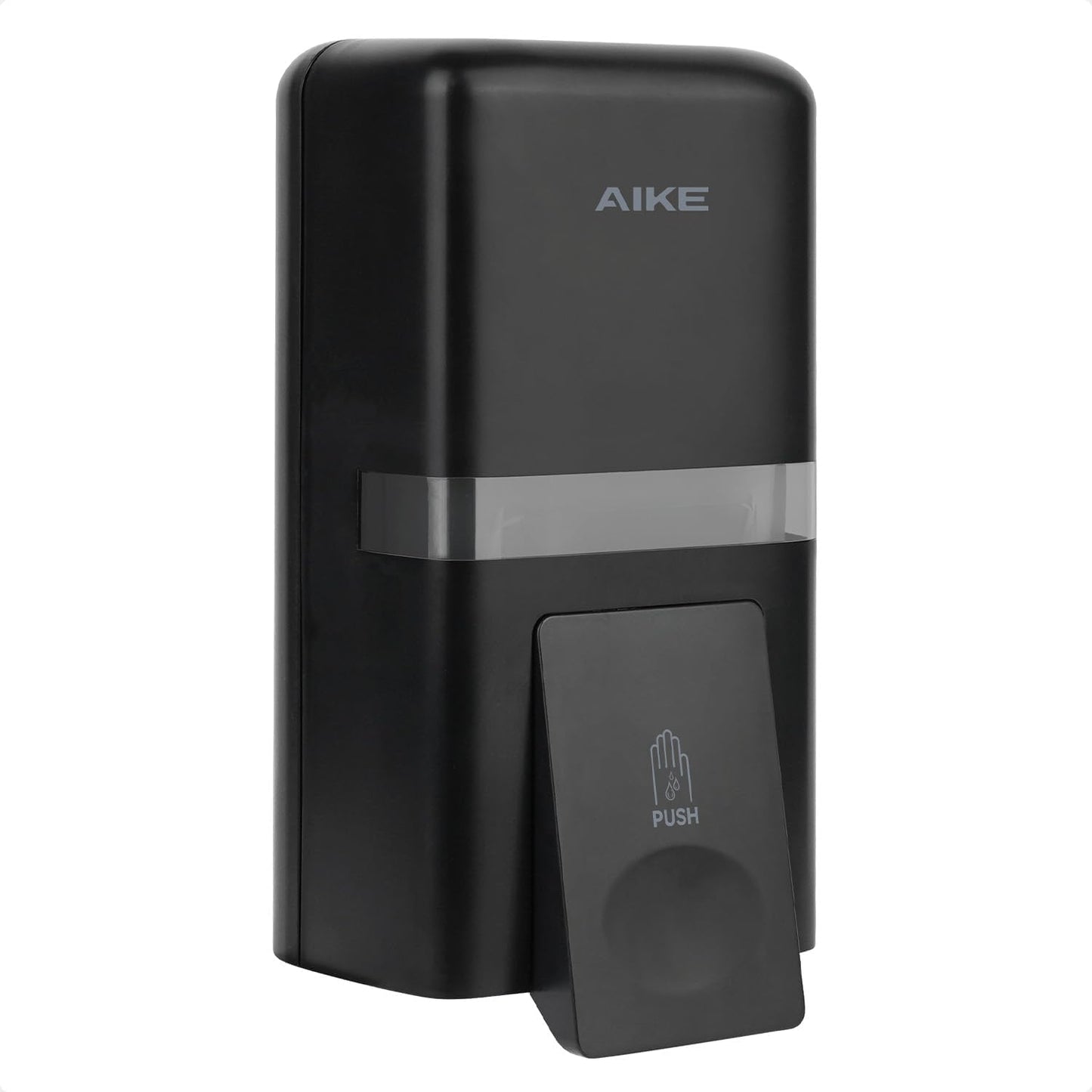 AIKE Wall Mount Liquid Soap Dispenser, 27oz Large Capacity with Extended Pump for Commercial Bathrooms(Black)