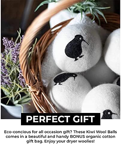 Wool Dryer Balls XL, 100% New Zealand Organic Wool - Reusable Natural Fabric Softener for Laundry, Dryer Sheets Alternative - Prevent Wrinkles and Anti Static (White, 4-Pack)