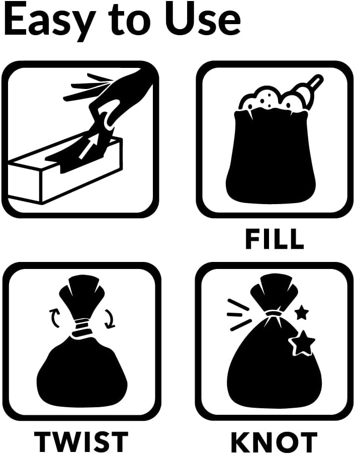 BOS Odor-Sealing Kitchen, Home & Food Small Trash Bags for Waste- Disposable Bags - Scent & Smell Free (90 Bags) [Size S, Color White] ★Brand-new packaging!