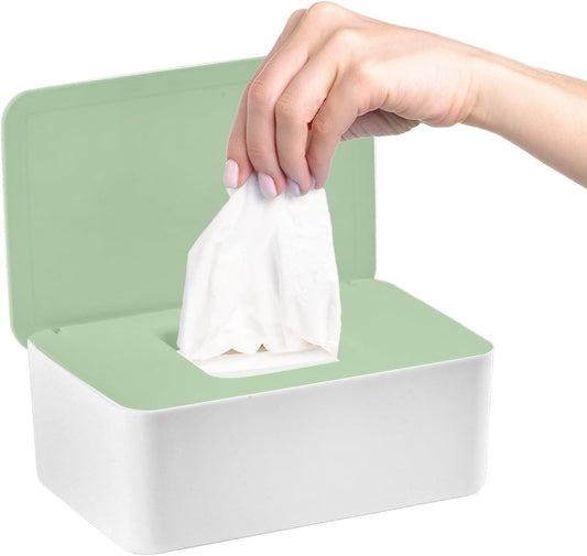 1 Pcs Diaper Wipes Dispenser, Refillable Wipe Container, Wipe Container with Sealing Design Lid, Keep Wipes Fresh,Wet Wipes Cases (Green)