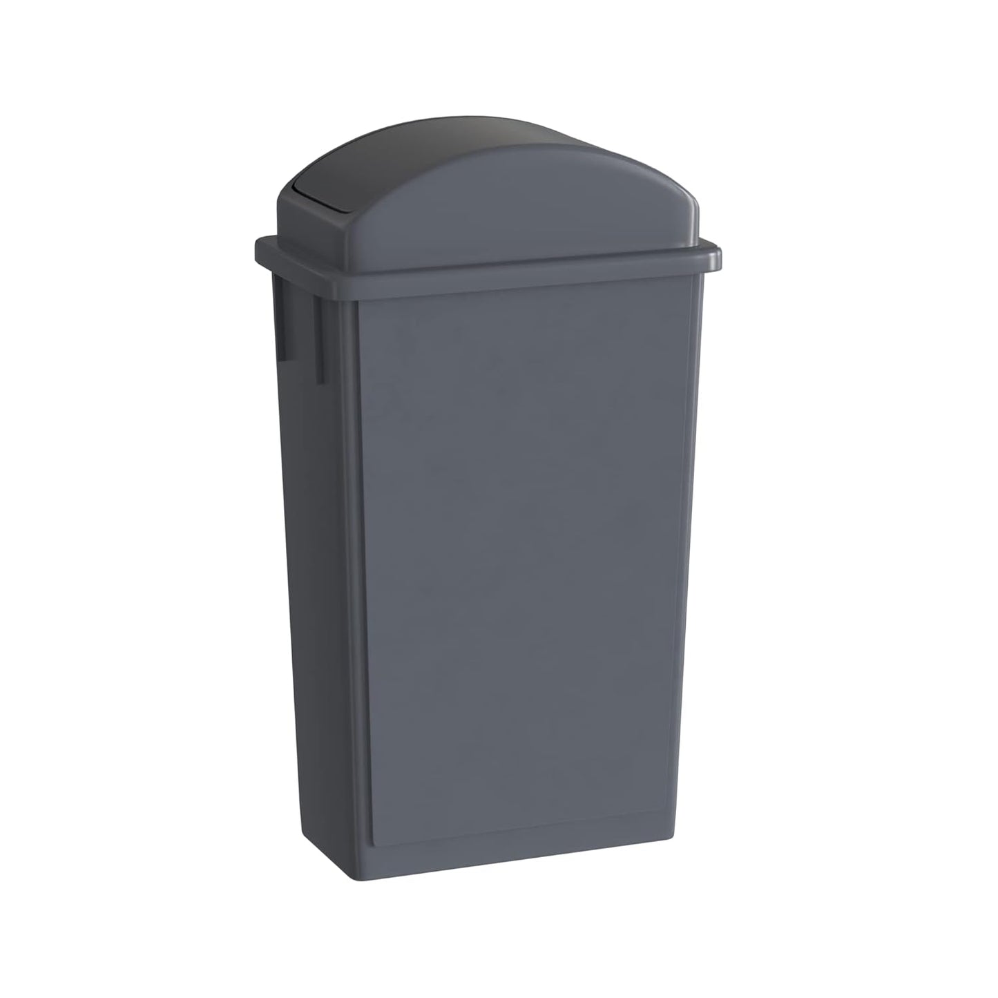 23 Gallon Gray Slim Jim Trash Can with Swing Top Lid