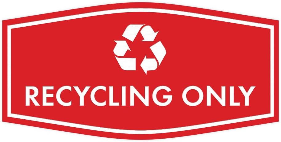 Fancy Recycling Only Sign (Red) - Small