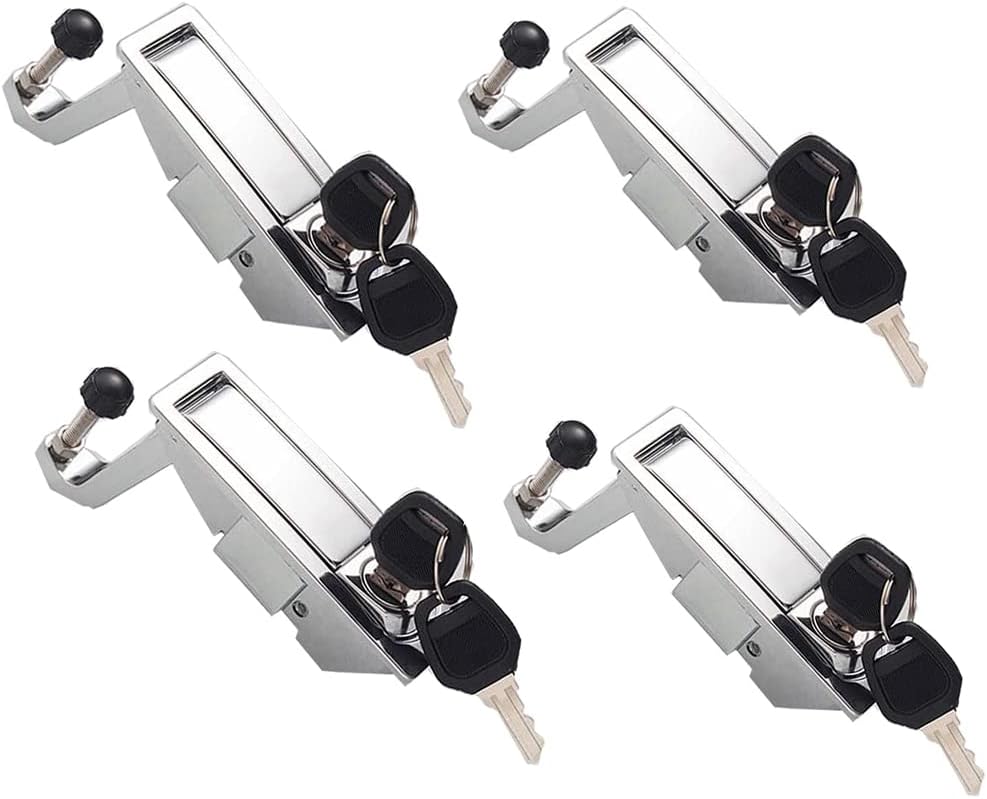 4Pcs Compression Latch Lock Trigger Latch Lock Zinc Alloy Adjustable Lever Hand Operated Compression Latches Flush Mount Silver