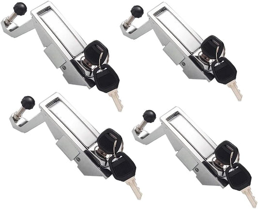 4Pcs Compression Latch Lock Trigger Latch Lock Zinc Alloy Adjustable Lever Hand Operated Compression Latches Flush Mount Silver