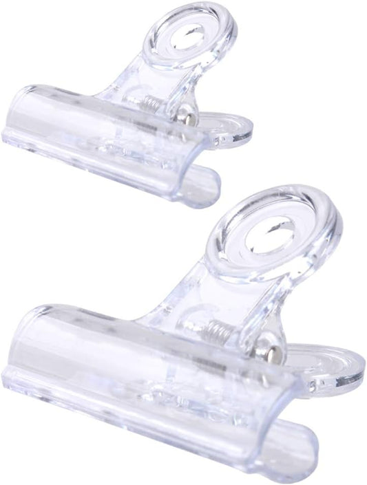30 Pack Plastic Clear Clips Clamps, 1-1/2 Inch and 2 Inch Sizes