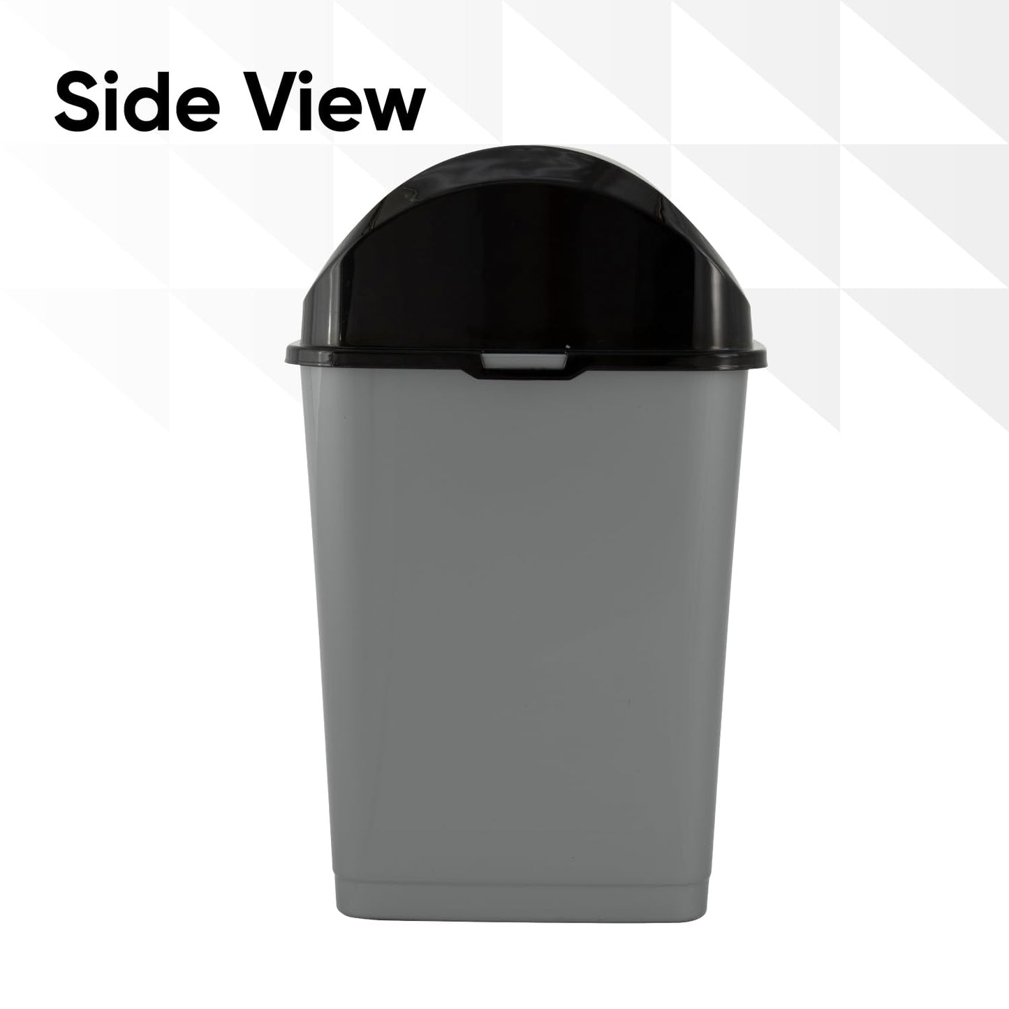 Superio Small Trash Can for Dorm with Lid 4.5 Gallon Plastic Swing Top Slim Garbage Can for Under Sink/Cabinet, Laundry, Kitchen, Office, Bedroom, Bathroom, College, 18 Qt Gray/Black, 2