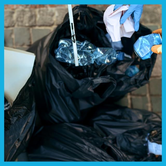 Large Black Trash Bags 55-60 Gallon Heavy Duty, 150 Count, High Density, 22 Micron, 38" x 60", Ideal for Schools, Janitorial, Bathrooms,