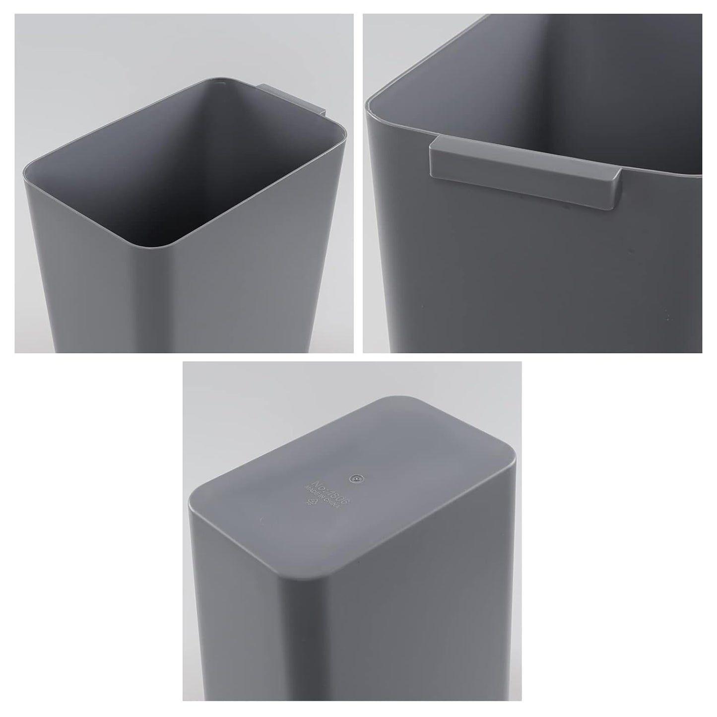 3-Pack 4.5 Gallon Trash Can, Gray Waste Bin for Under Desk, Kitchen, Home, Office