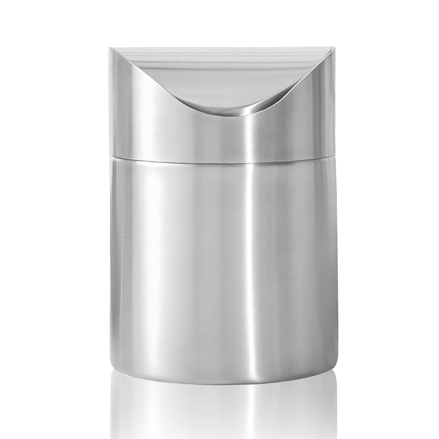 Mini Trash Can, Tiny Desktop Trash Bin with Swing Lid, Stainless Steel Bathroom Countertop Garbage Cans Kitchen Waste Bins with Trash Bag