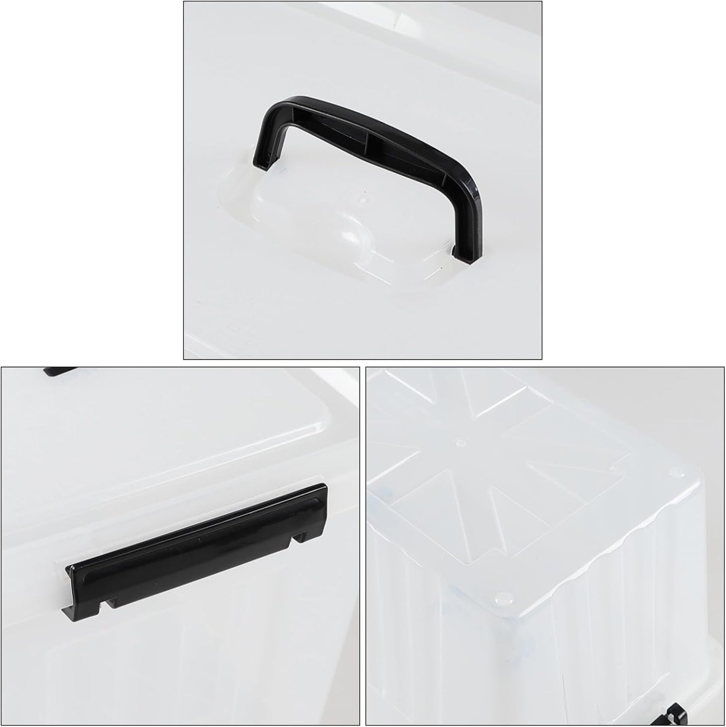 4 Packs 20 L Clear Plastic Storage Bins, Stackable Organizer Containers with Lids, Latching Box with Handle