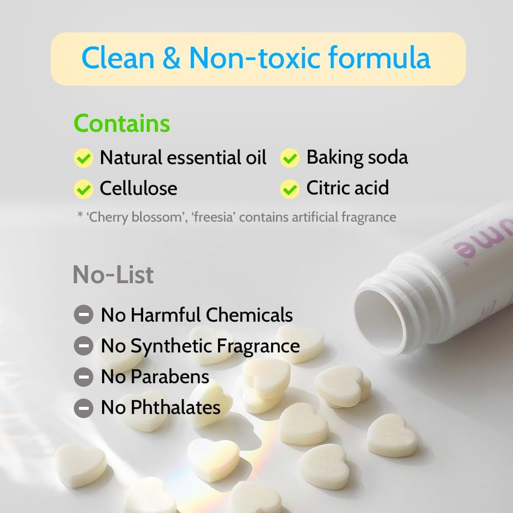 Effervescent Bathroom Air Freshener - Fresh Minty Lemon - Toilet Deodorizer, Bathroom Odor Eliminator, Toilet Freshener, Flushable Air Freshener Toilet Tablets, 1 Pack (30 Tablets)