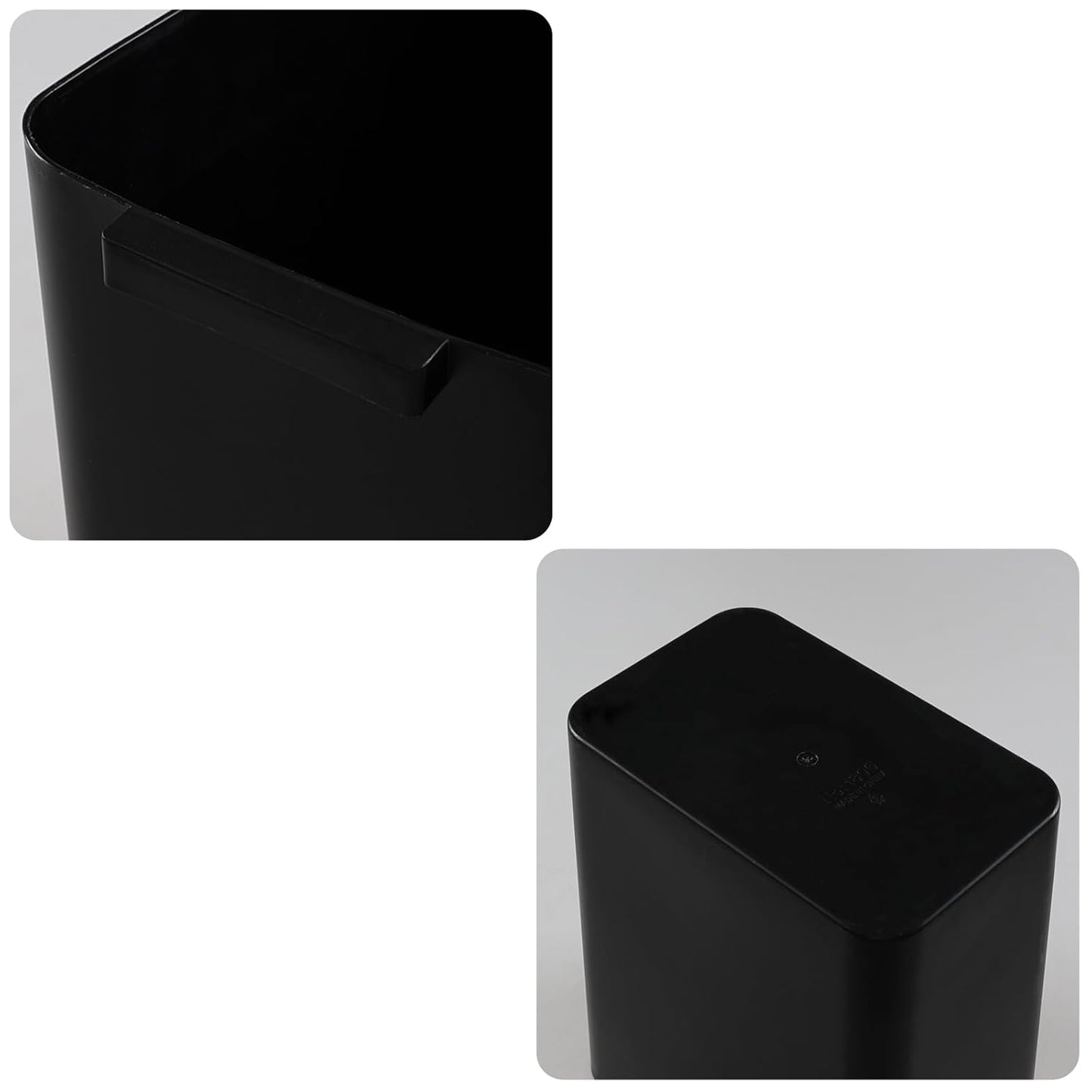 4.5 Gallon Plastic Office Wastebasket, Plastic Trash Cans, Black, 3 Packs