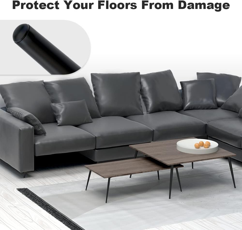 4PCS 5 Inch Matte Black Tapered Angled Legs for Furniture, Metal Mid Century Mordern Feet, Heavy Duty Slanted Stand Legs Kit for Couch, Coffee Table, Desk, Dresser, Sofa, Chair