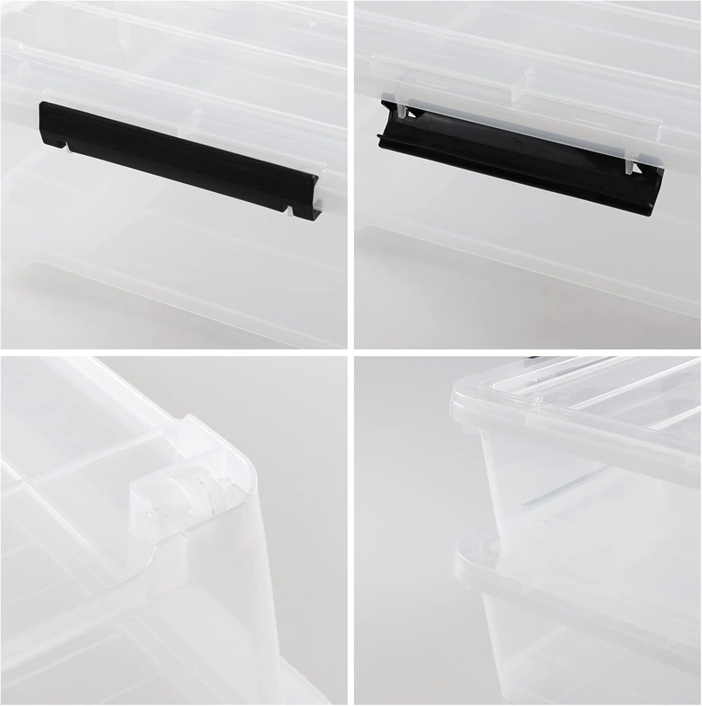 40 Quarts Under Bed Storage Boxes with Wheels, Large Plastic Shallow Tote Bins Set of 4