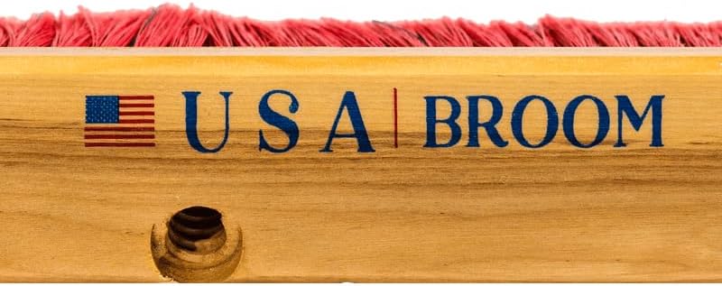 USA Broom 24" Soft Sweep Indoor Push Broom with 60" Handle. Ideal for Epoxy & Polished Floors. Durable American Made Steel Brackets-Stainless Steel Hardware. No Plastic. 100% Made in The USA