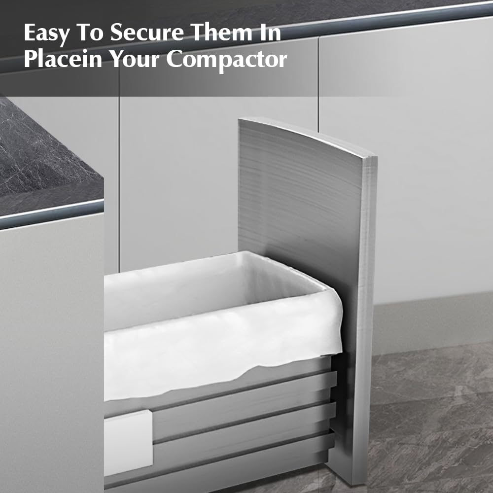 60-pack W10165294RB Trash Compactor Bags - leak-proof trash compactor bags for kitchen 60-ct 15 inches - Fits 15-inch Rectangular Drawer Compactors