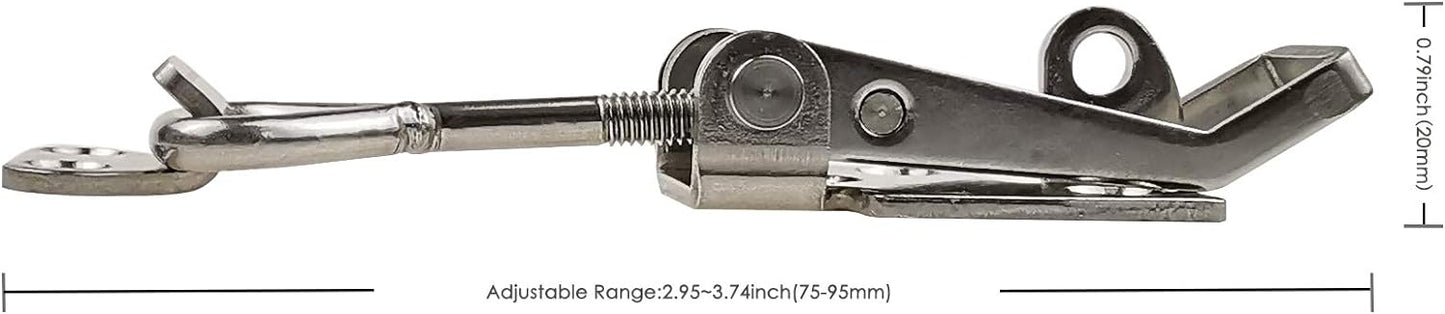 Adjustable Latch Buckle Cabinet Boxes Lever Handle Toggle Catch Latch Lock,Silver,Adjustable Range:75-95mm,2 Pcs