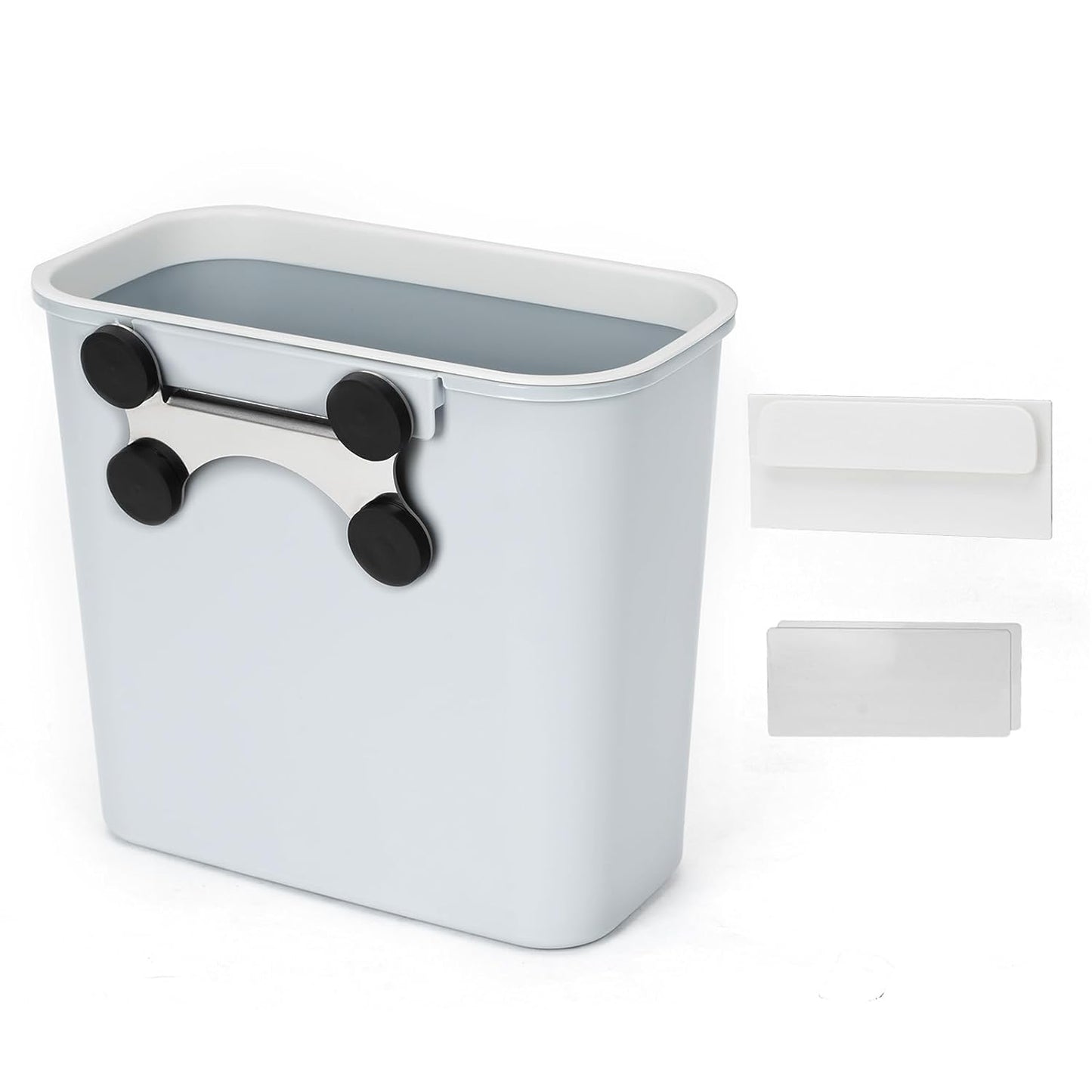 Skyflame Magnetic Hanging Trash Can, 2.1 Gallon Plastic Garbage Container, Multi-Function Grill Hanging BBQ Utensils Organizer Holder, Use for Kitchen/Bedroom/Bathroom/Camping/Grills