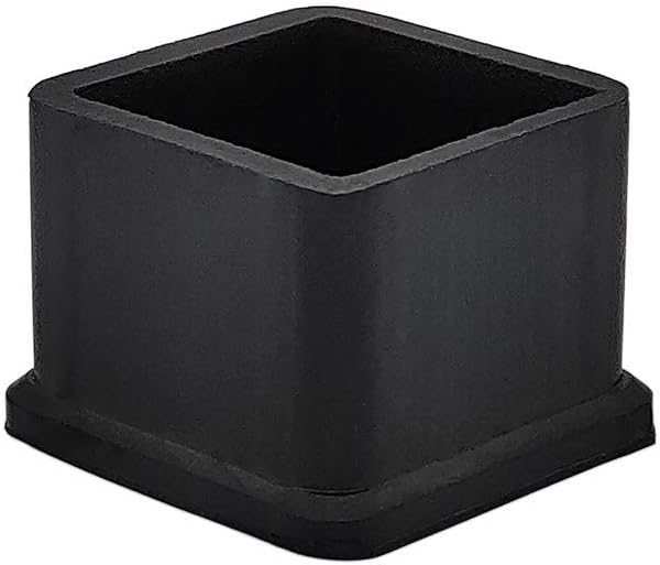 Flyshop 20PCS Non-Slip Rubber Leg Tips Floor Protectors Square Chair Leg Caps, 30mm x 30mm, 1-3/16" x 1-3/16", Black