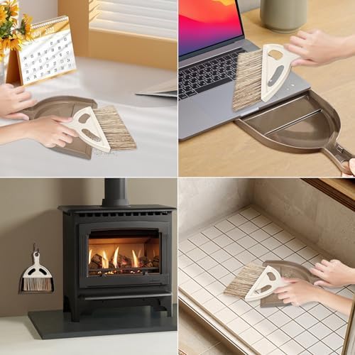 Small Mini Hand Broom and Dustpan - Mini and Hand Broom and Dustpan Set for Cat Litter, Kitchen, Tables, Countertops, Cars