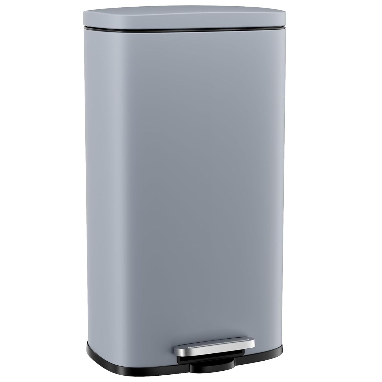 Arlopu 8/13.2 Gallon Step Trash Can, Stainless Steel Garbage Bin, Soft-Close Rubbish Bin with Removable Plastic Inner Bucket, Fingerprint-Proof, Lid Dustbin, Suit for Kitchen Home (Haze Blue, 50L)