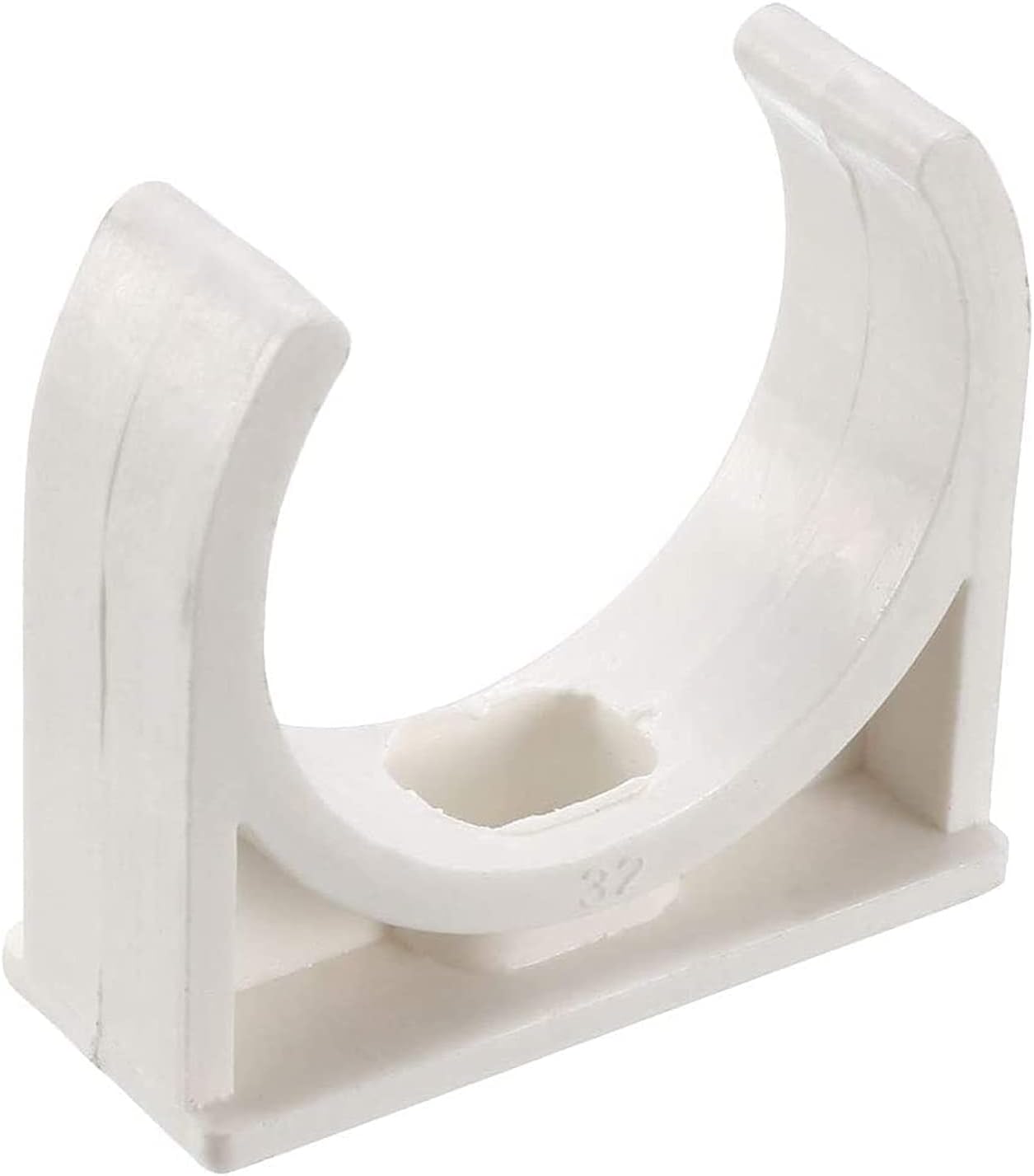 30 Pcs U-Shaped PVC Water 32mm Pipe Clamps Clips, U-Shaped Buckles Fit for 1-1/4" (32mm) Water Pipes and TV Trays Tubing Hose Hanger Support Pex Tubing （White 32mm）