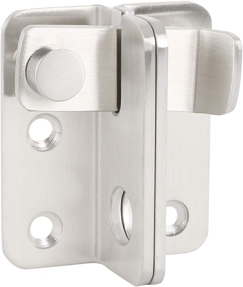 Alise Flip Latch,Gate Latches Slide Bolt Latch Safety Door Lock Catch for Barn Cabinet Pet Cage Wood Fence Bathroom Garage Window,SUS304 Stainless Steel Gate Hardware Locks,Brushed Nickel MS5009