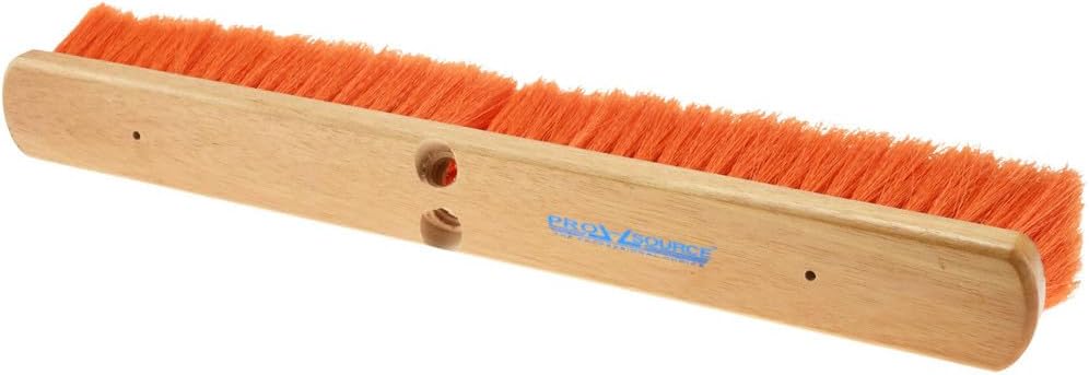 PRO SOURCE Safety Orange Push Broom Head with Threaded Wood Block: 24" Wide
