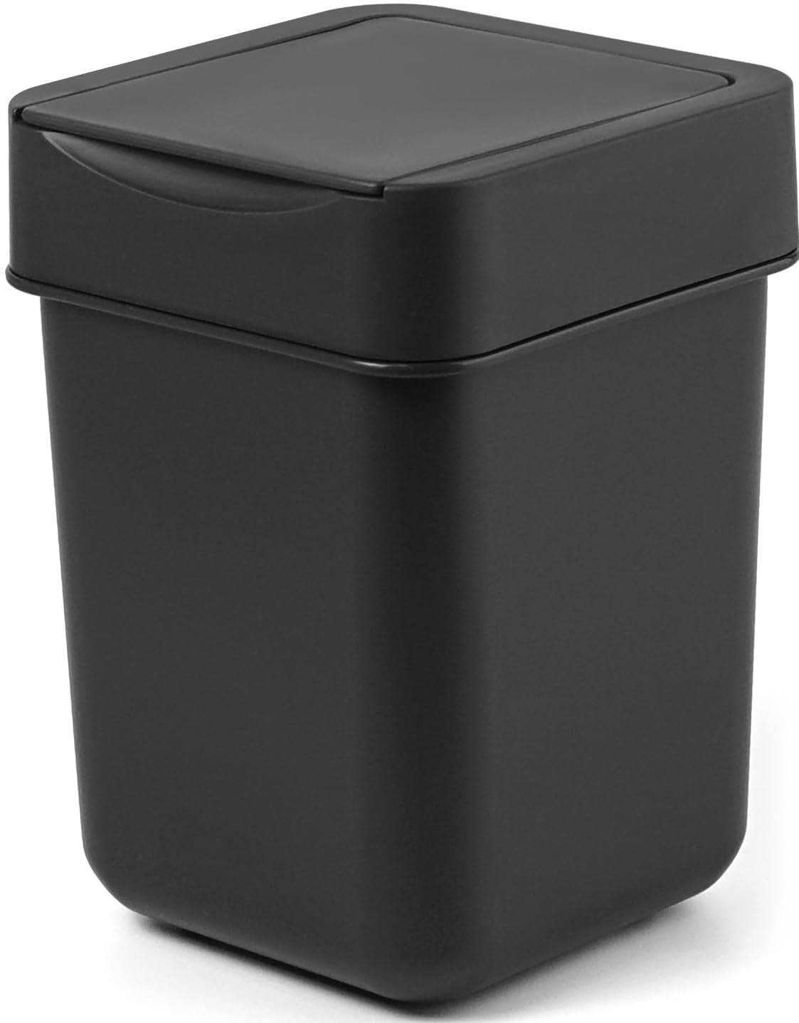 carrotez Mini Trash Can, Coffee Bar, Vanity, Desk, Countertop, 2 Liter/ 0.5 Gallon, Mini Wastebasket, Garbage Container Bin - Black