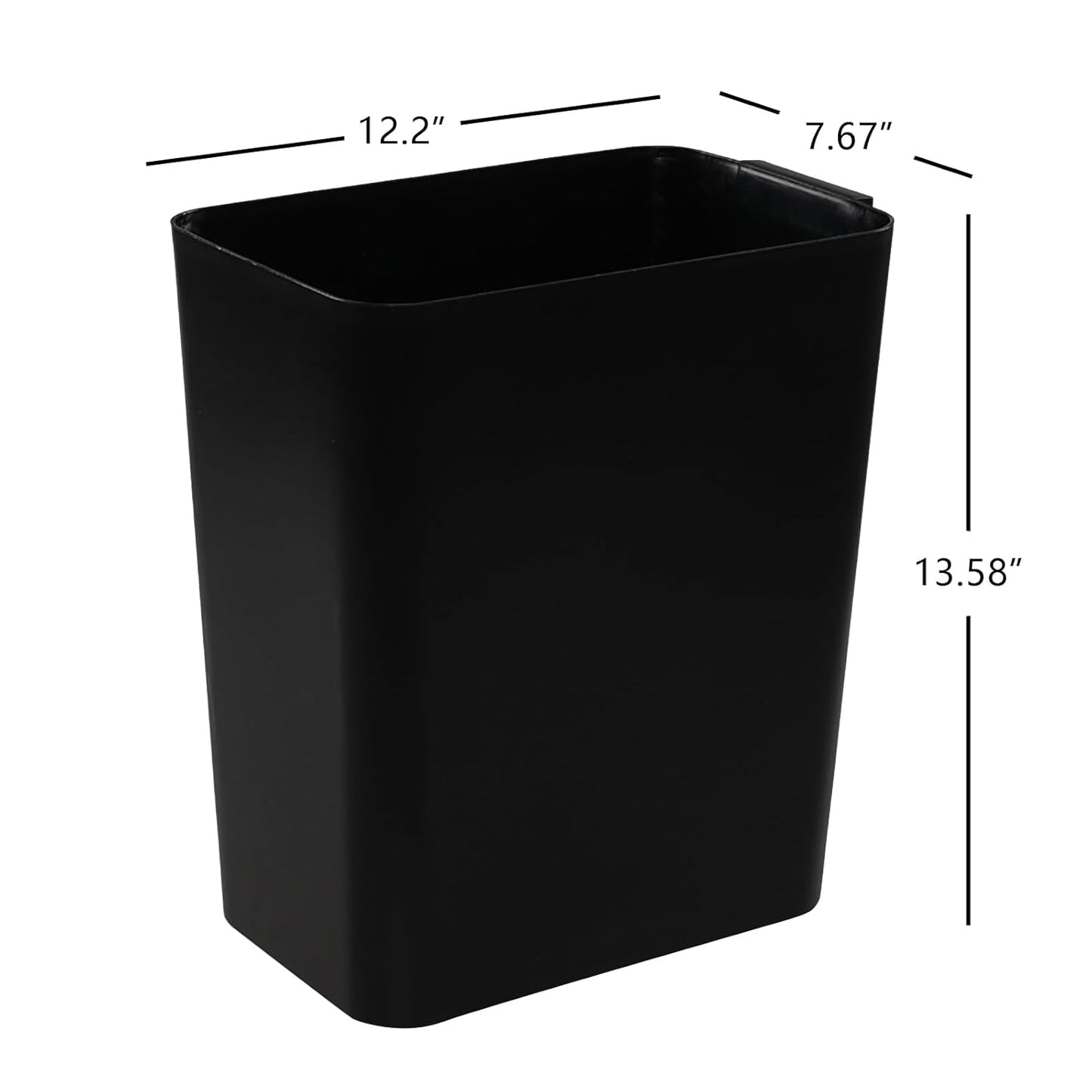 4.5 Gallon Plastic Office Wastebasket, Plastic Trash Cans, Black, 3 Packs