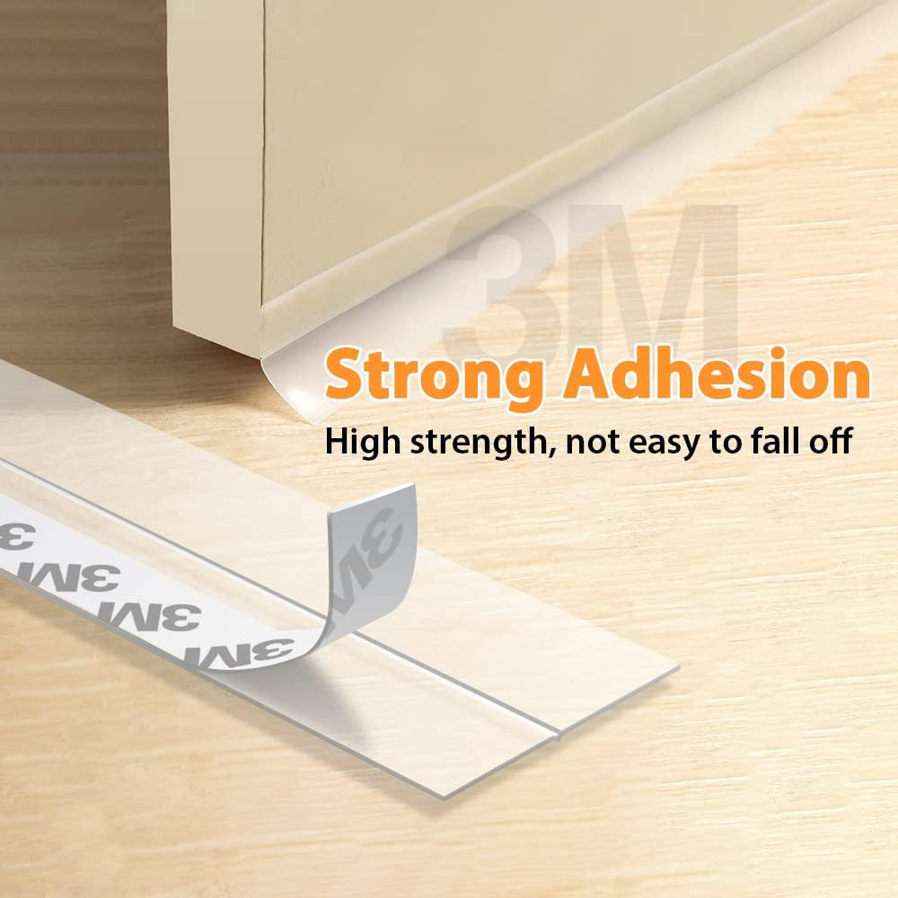 28.9 Ft Door Weather Stripping Door Seal Strip Tape,Silicone Door Draft Stopper,Self Adhesive Shower Door Bottom Seal, Door Insulation Strip for Door Frame Windows and Glass Gaps (Transparent, 25mm)