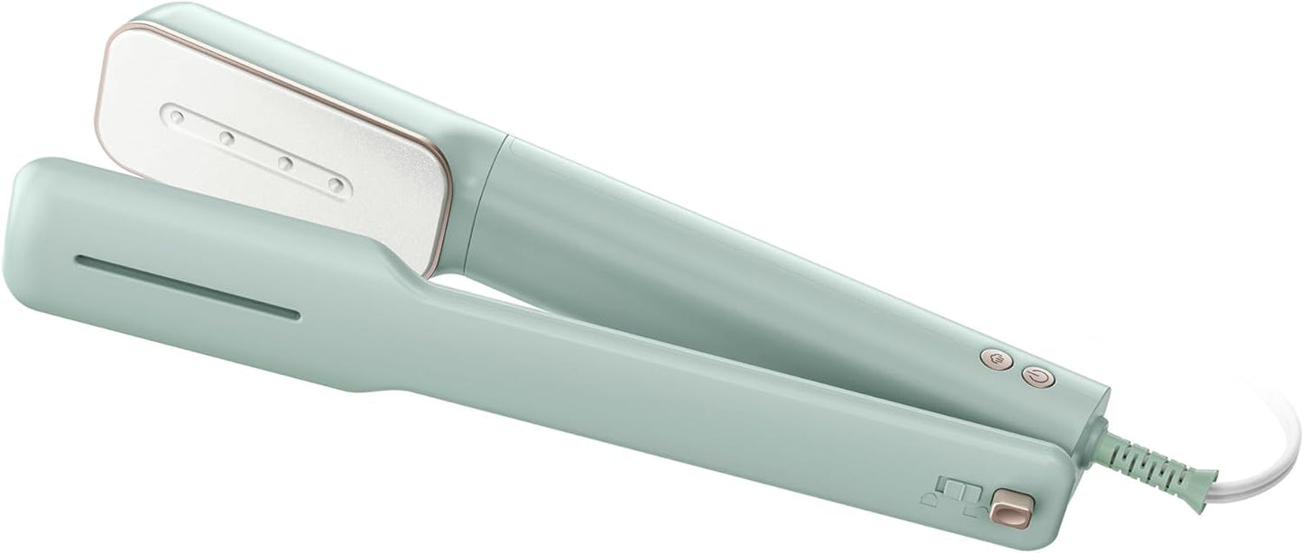 Newbealer 3in1 Clamp Travel Steam Iron with Global Voltage, 100-240V Clothes Steamer, Dry Ironing & 2 Steam Levels, Non-Stick Ceramic Soleplate, Auto-off, Self Cleaning, w/Detachable Clamp (Green)