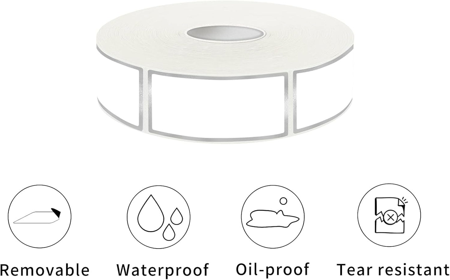 600 Silvery Border Removable Freezer Labels Water Oil Resistant with Perforation Line for Food Containers Jars Pantry Organization (Ink Quick-Dry，1” x 2”)