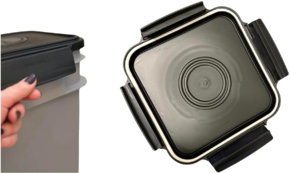 House Naturals 4 Gallon Square Food Grade Bucket Pail with Plastic Handles and Lid (Pack of 3) Made in USA containers (Blue/Red/White)