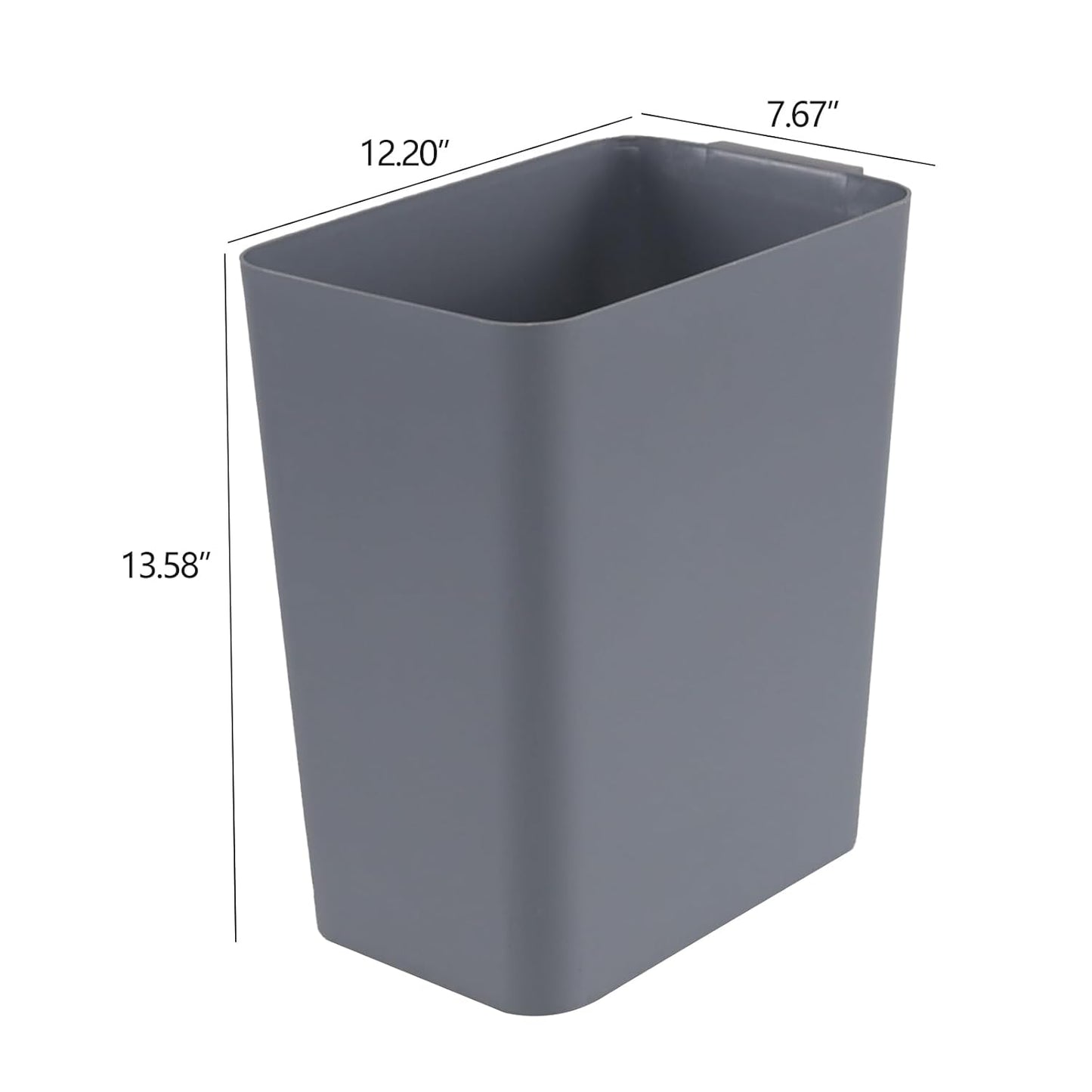 4.5 Gallon Small Plastic Waste Basket, Office Garbage Cans, 3 Packs, Gray
