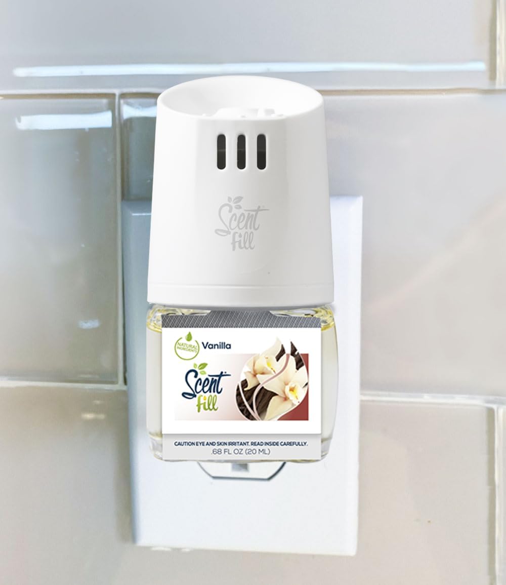 Scent Fill Vanilla Plug in Air Freshener, 4 Scented Oil Refills