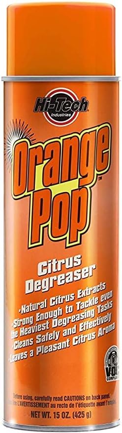 HI-TECH Orange Pop Foaming Citrus Cleaner Degreaser – Heavy Duty Multi-Surface Spray with D-Limonene – Industrial Strength – 1 Pack – Pleasant Citrus Scent