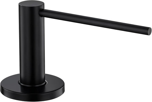 GAPPO Soap Dispenser for Kitchen Sink, Built in Sink Soap Dispenser, Matte Black Stainless Steel Pump Head, Lotion Dispenser with Refillable 17 OZ Bottle