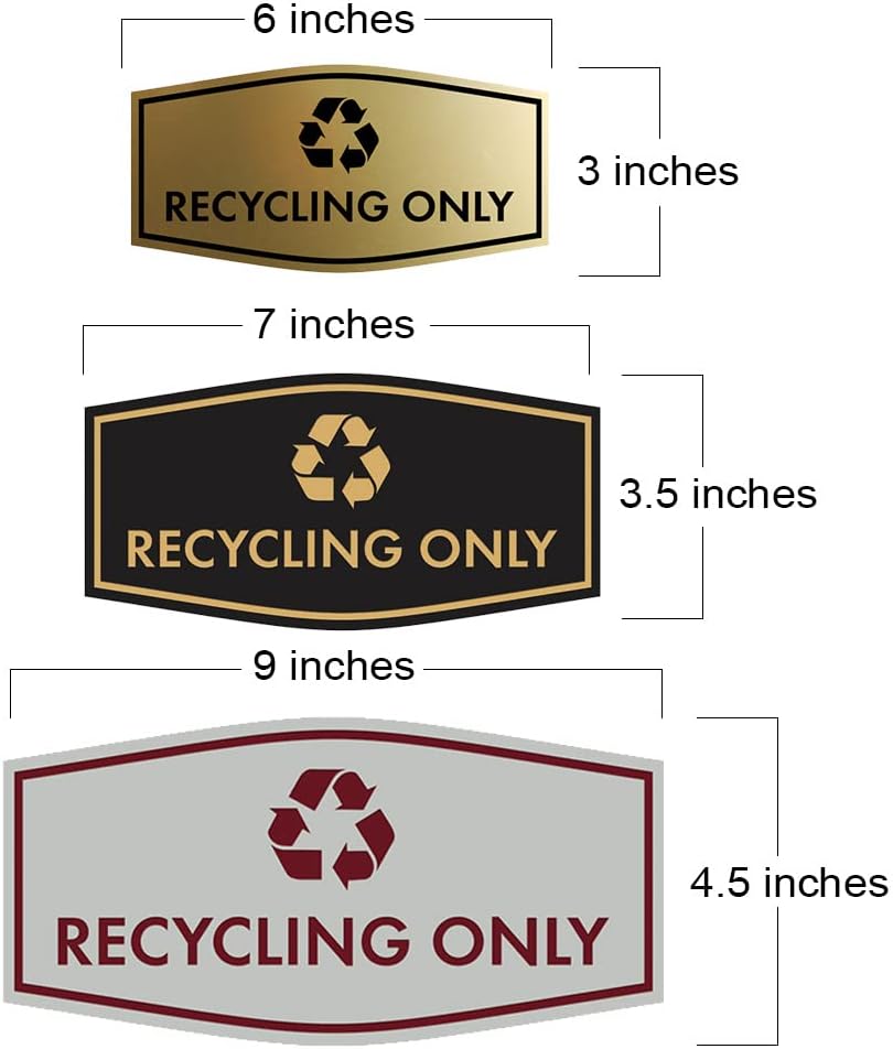 Fancy Recycling Only Sign (Blue) - Large