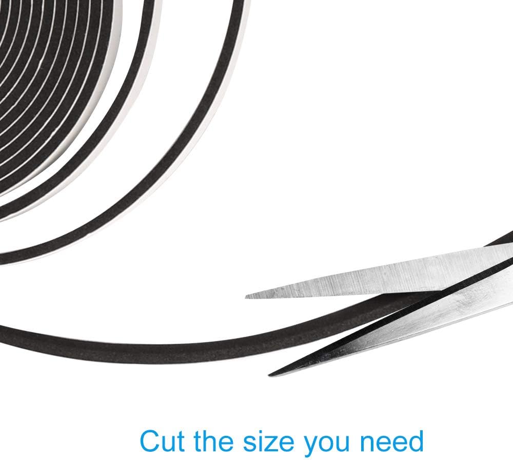 2 Rolls Weather Stripping,1/4 Inch Wide X 1/8 Inch Thick Foam Seal Tape High Density Foam Strip Self Adhesive,Closed Cell Foam Tape Seal Strip,16 Feet Long Each