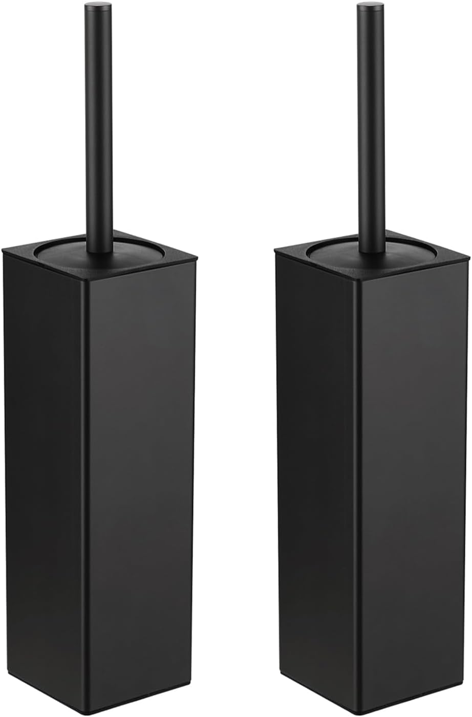 BGL Toilet Brush and Holder Set 2 Packs Aluminium Free Standing, Bathroom Storage and Organization Toilet Bowl Cleaner Brush and Holder, Square Design Sturdy and Space Saving