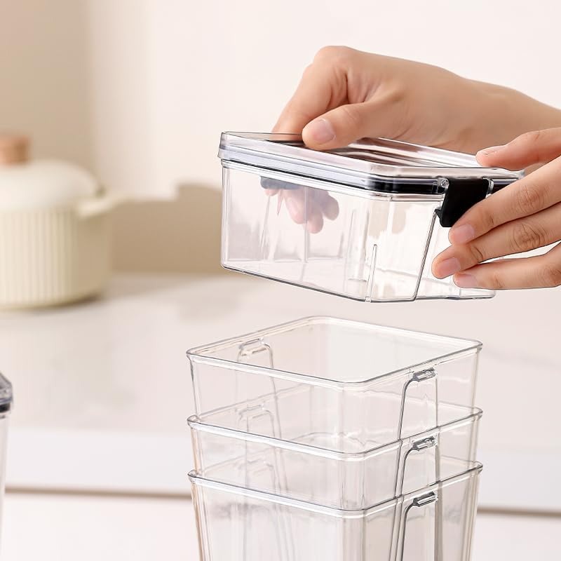 Food Storage Containers 4pack Plastic BPA Free shatterproof Freezeable Dishwasher Washable Environmentally Friendly and Recyclable Sealed Storage Containers Food Storage