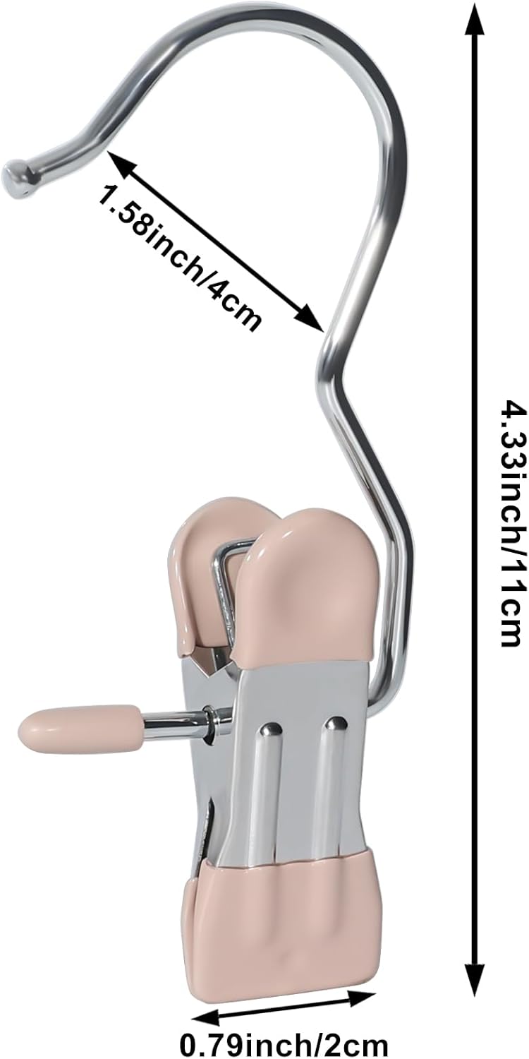 15/30Pcs Upgrade Double Head Clamp Dipped Clothespin for Laundry Hooks with Clips, Boot Holder, Hanging Clips, Portable Multifunctional Hangers Single Clip Space Saving for Jeans, Hats (15, Pink)