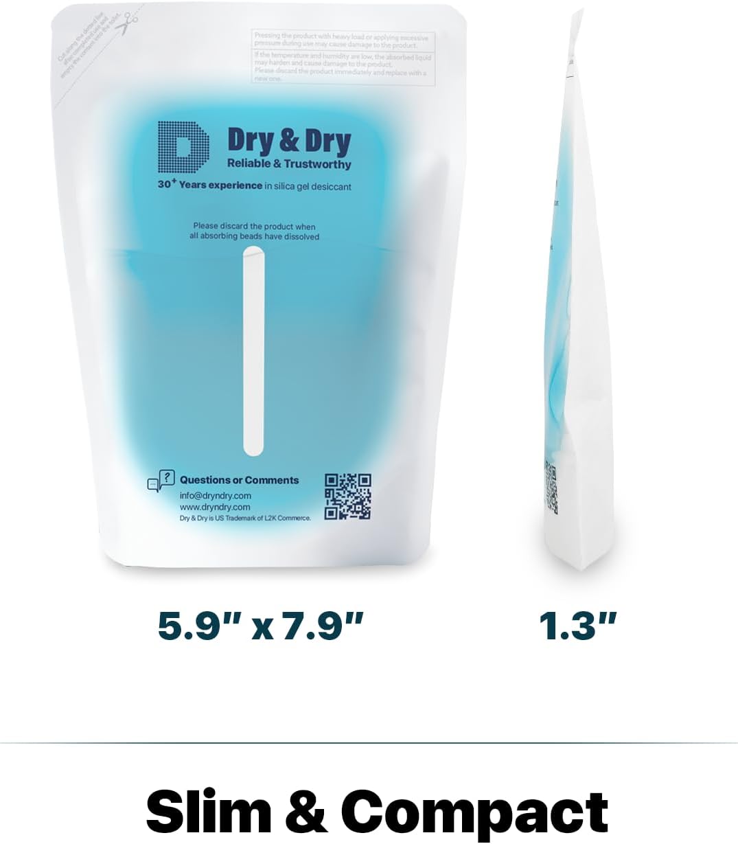 Dry & Dry 5 Packs Hybrid Moisture Absorbers & Musty Odor Eliminator Dehumidifier to Control Excess Moisture for Basements, Closets, Bathrooms, Laundry Rooms. Moisture Absorbers