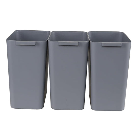 4.5 Gallon Small Plastic Waste Basket, Office Garbage Cans, 3 Packs, Gray