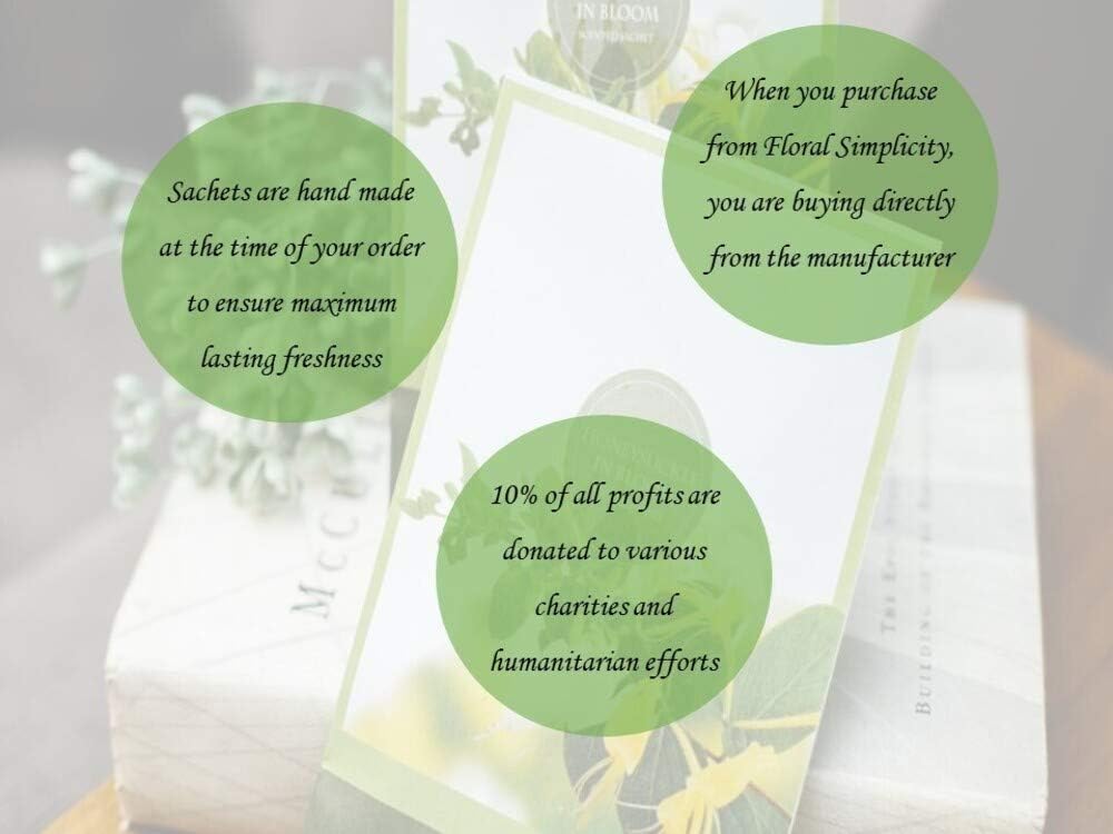 Floral Simplicity Apple Blossom Scented Sachets Pack of 6, Fall & Winter - Long-Lasting Scented Bags, Home Fragrance, Air Freshener & Deodorizer for Closet, Room, Drawer, or Cars, Made in The USA